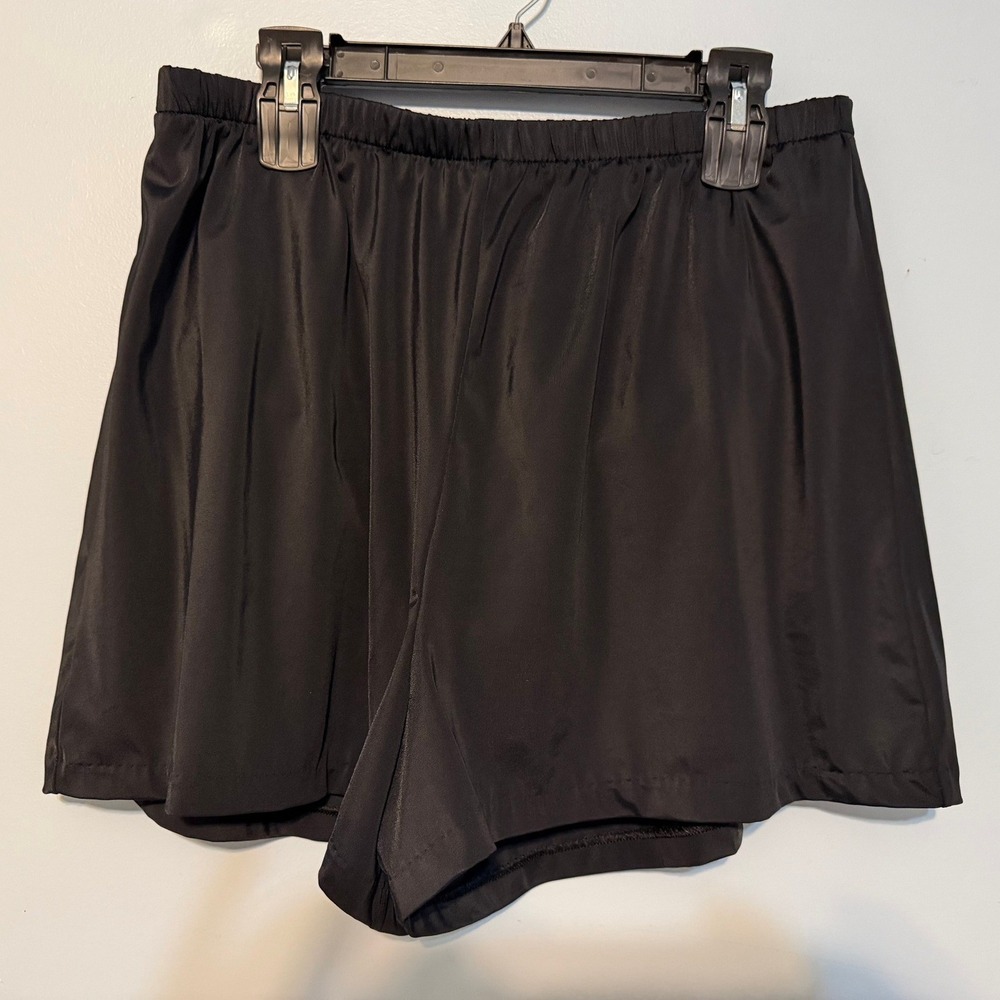 Le Cove Women's 18 Black Swim Shorts Elastic Waist Lined Beachwear 1833